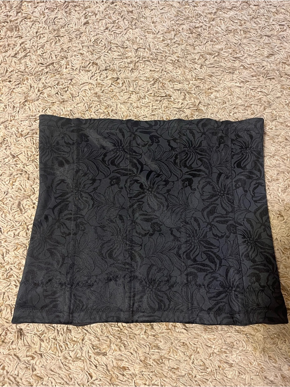 Women's Black Floral Corset Top